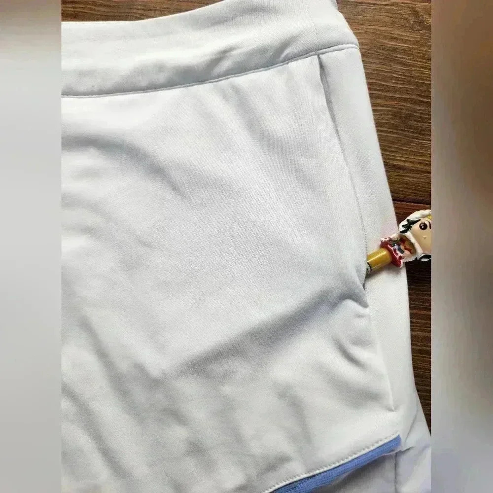 Peter Millar Women's White Blue Golf Laura Wrap Skort Pockets Pickle Ball Tennis - Picture 7 of 12